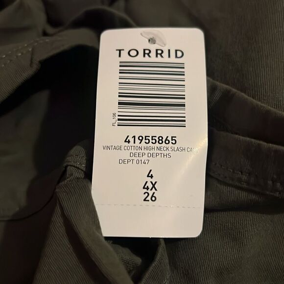 Torrid Heritage Vintage Cotton High Neck Slash Cami Deep‎ Depths Green 4X NWT - Picture 4 of 5